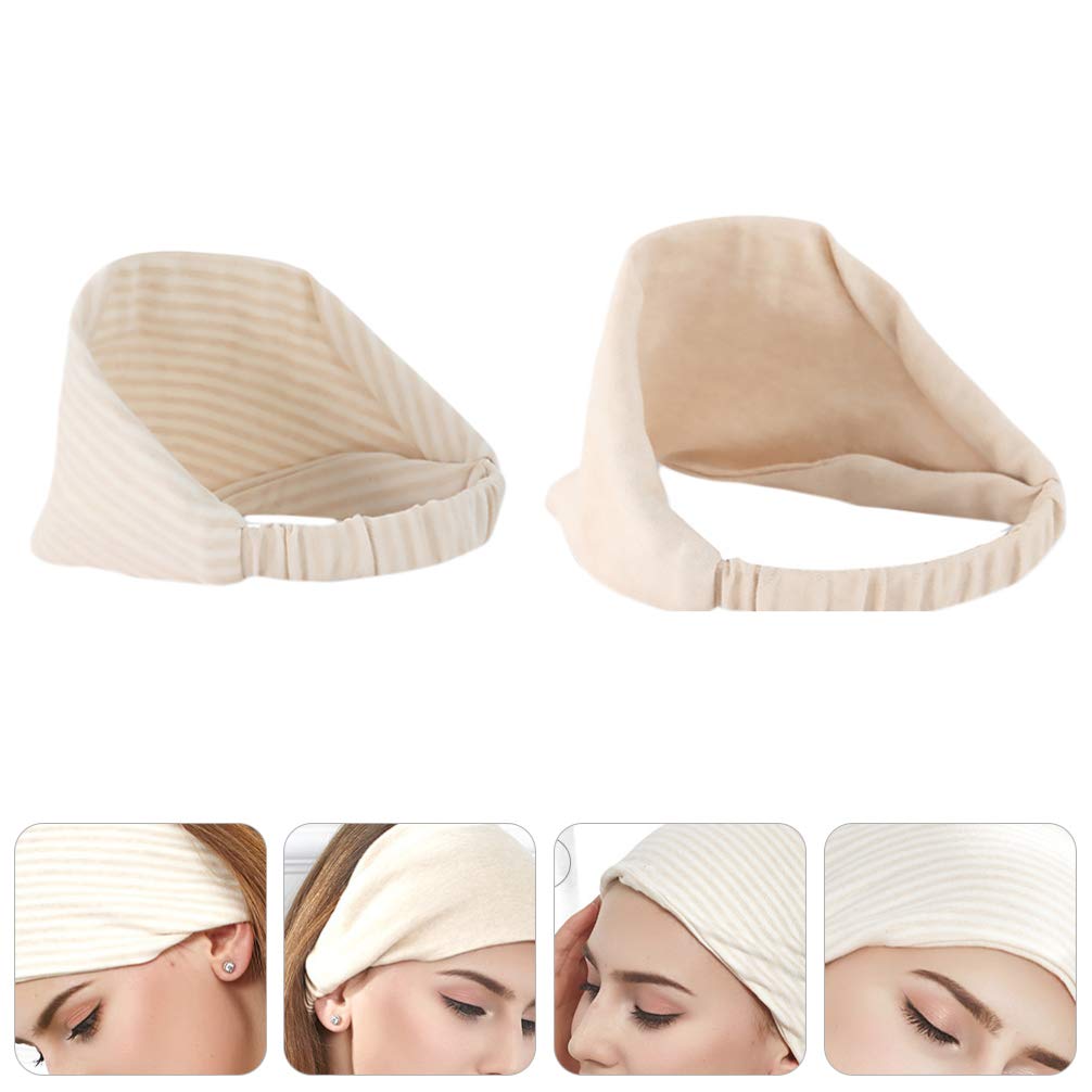2Pcs Maternity Hat & Chemo Cap - Soft Postpartum Headwear, Cancer Head Cover, Windproof Scarf Turban for Women - Beige (Perfect for Pregnancy, Chemotherapy & Cold Weather Protection)
