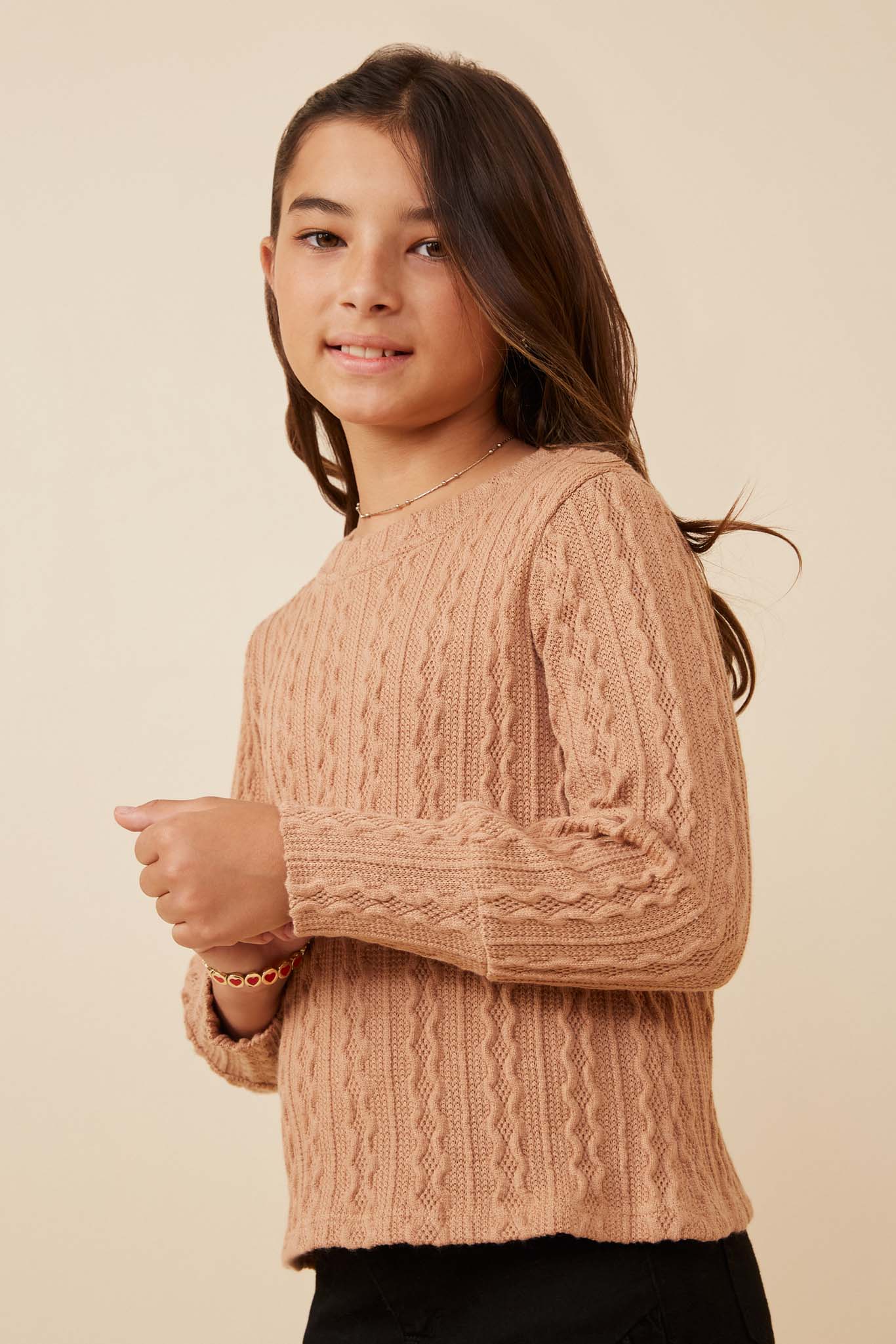 Long Cuff Cable Knit Pullover Top for Women - Cozy Winter Sweater with Ribbed Details | Perfect for Casual Outfits, Office Wear & Holiday Gatherings