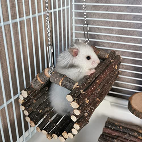 Natural Hanging Bed Tunnel Toy for Hamsters - Soft Swing Hammock for Small Animals to Play, Sleep & Exercise | Perfect for Cage Accessories & Pet Enrichment Activities