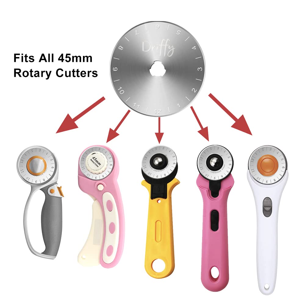 45mm Rotary Cutter Blades 10-Pack - Compatible with OLFA & Fiskars - Premium Replacement Blades for Sewing, Quilting & Fabric Cutting - Perfect for Crafting, DIY Projects & Professional Use