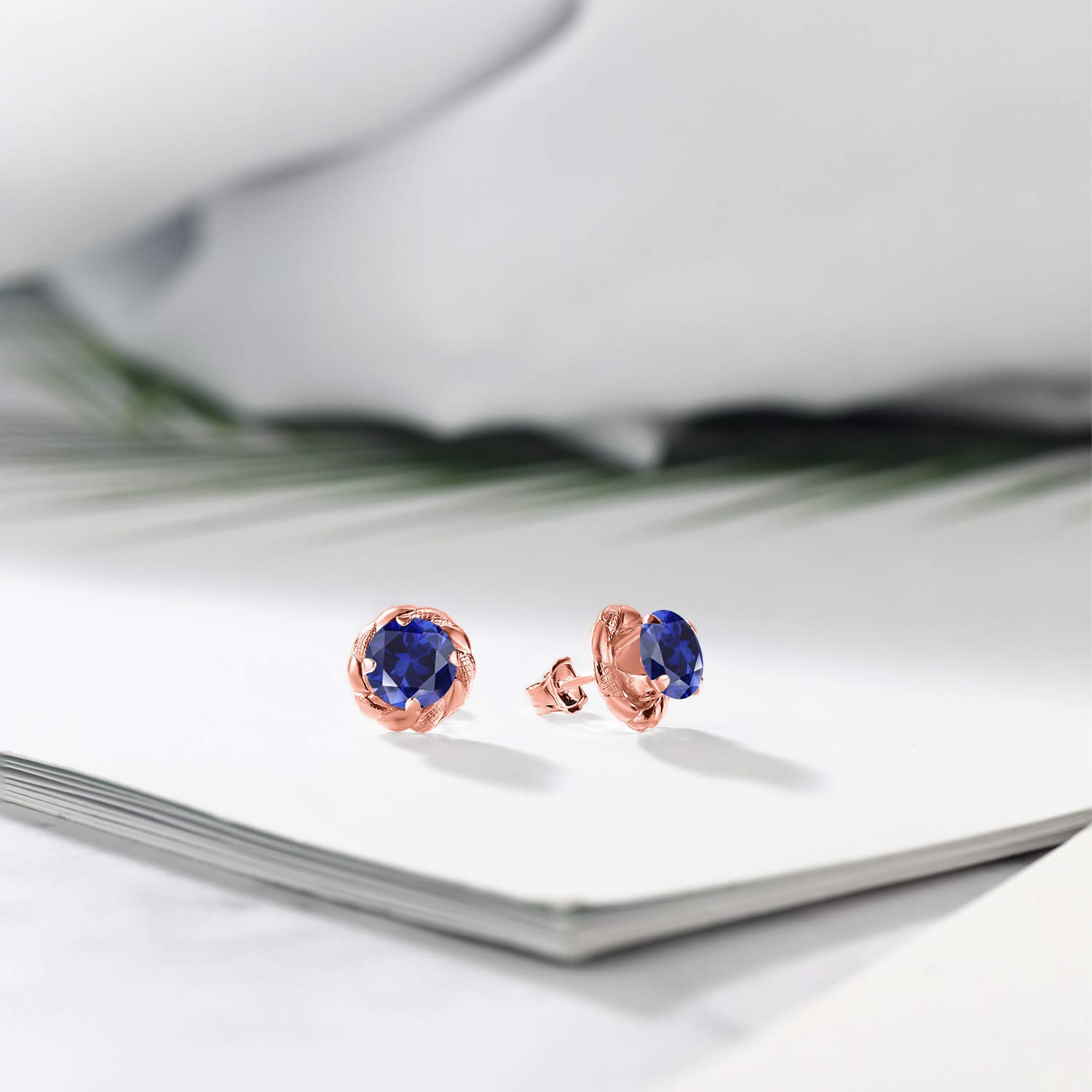 Gem Stone King 925 Sterling Silver 6MM Round Birthstone Flower Stud Earrings for Women & Men | Perfect Gift for Birthday, Anniversary & Mother's Day Jewelry