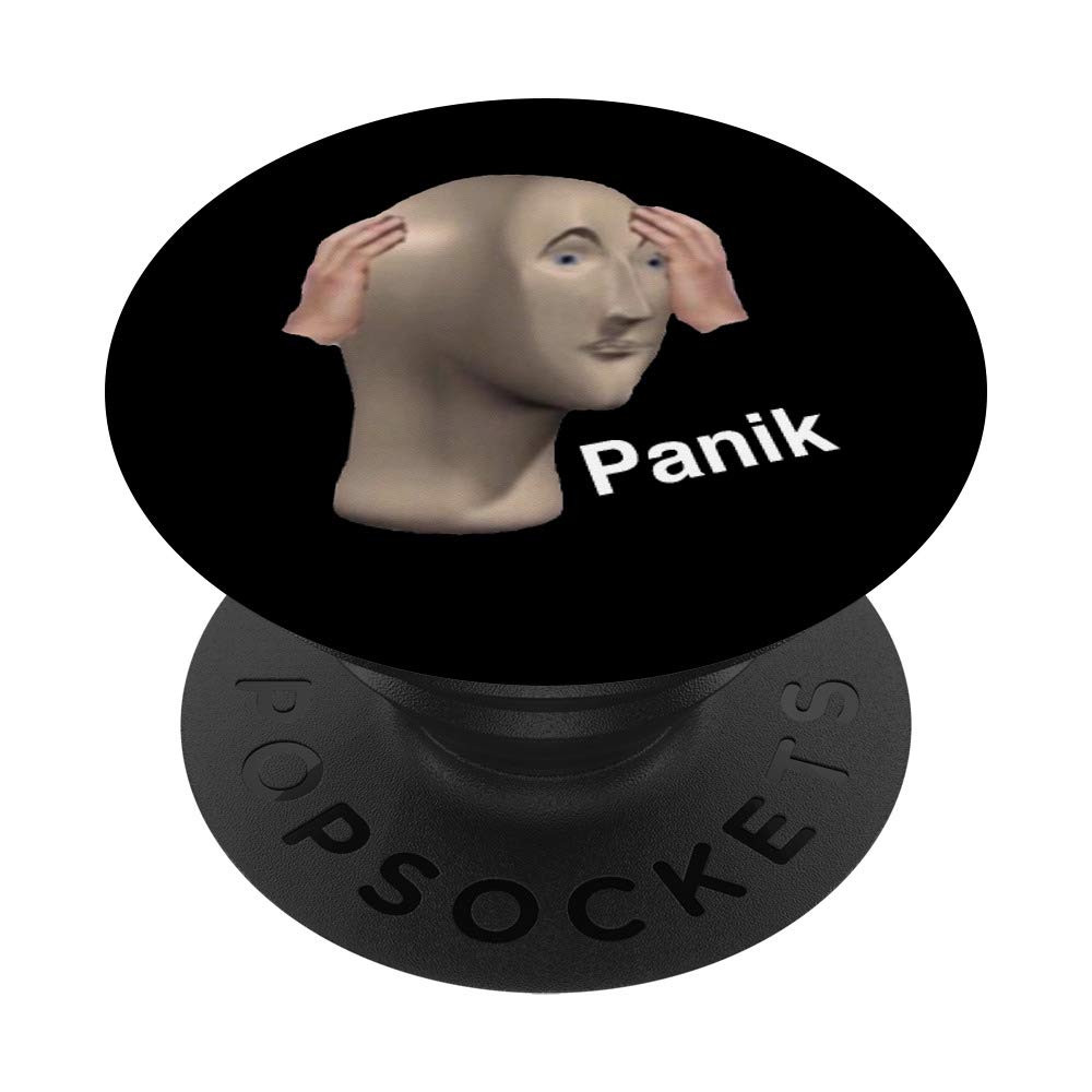 Panik Kalm Meme Man Panic PopSockets PopGrip - Swappable Phone & Tablet Grip for Stress Relief | Perfect for Work, School & Daily Use