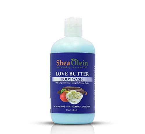 Organic Shea Olein Bath & Body Wash with Shea, Mango & Cocoa Butter - 12oz Moisturizing Shower Gel for Dry Skin - Perfect for Daily Hydration & Spa-Like Relaxation