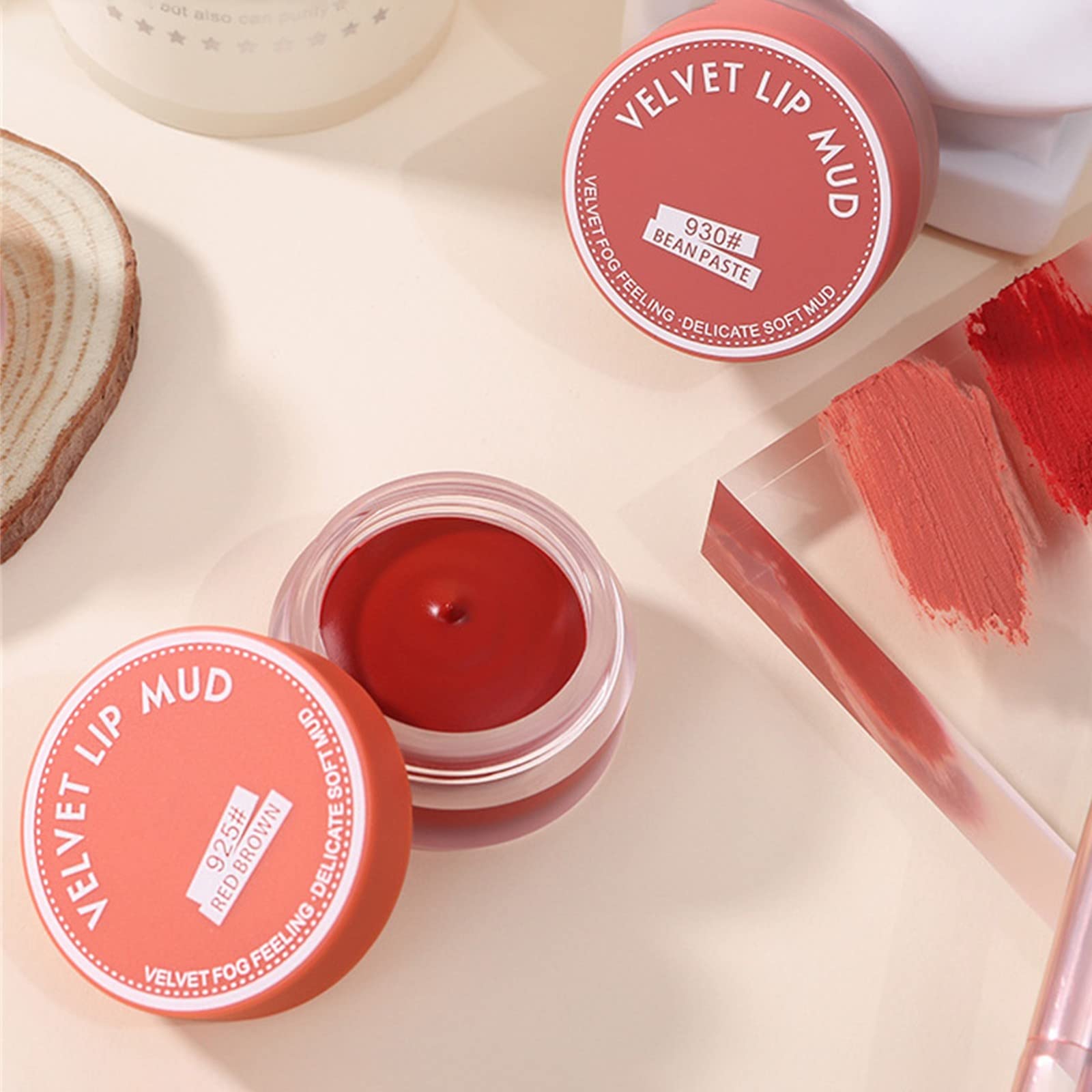 Velvet Hazy Cheek & Lip Mud - Dual Use High Pigment Lipstick & Blush, Long Lasting Toffee Lip Tint - Perfect for Everyday Makeup & Special Occasions
