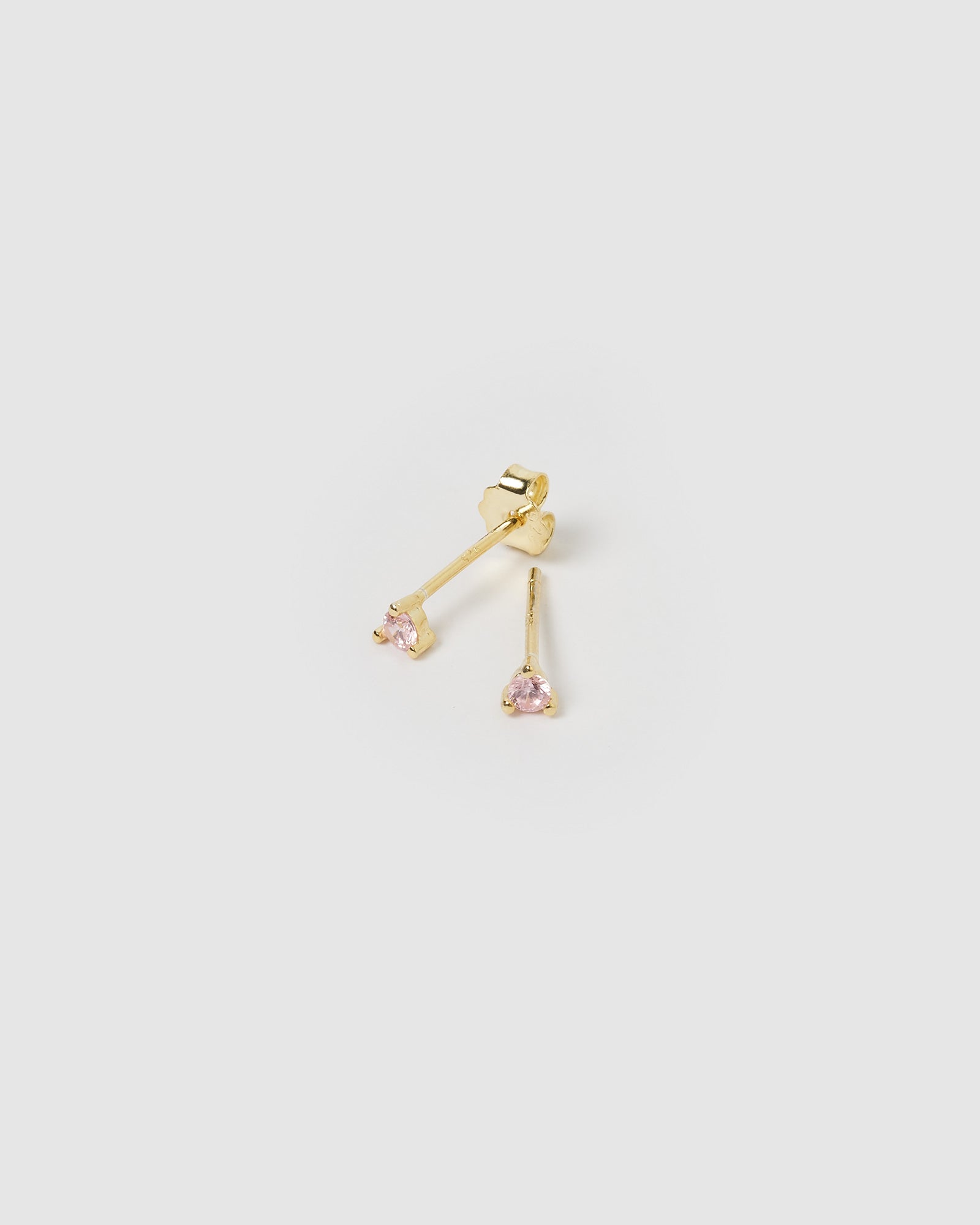 Izoa Dee Baby Pink Cubic Zirconia Small Stud Earrings for Women - Hypoallergenic & Dainty Everyday Jewelry Gift for Girlfriend, Wife, Daughter | Perfect for Parties, Weddings, Date Nights