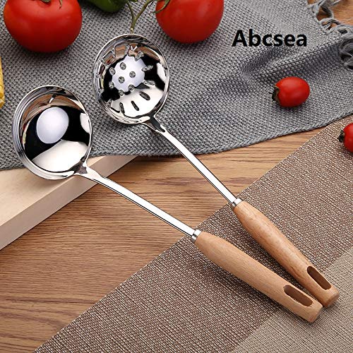 3-Piece Stainless Steel Kitchen Utensil Set - Cooking Spatula, Slotted Spoon & Soup Ladle - Durable Non-Slip Handles for Baking, Frying & Serving (Perfect for Home Chefs & Restaurant Use)