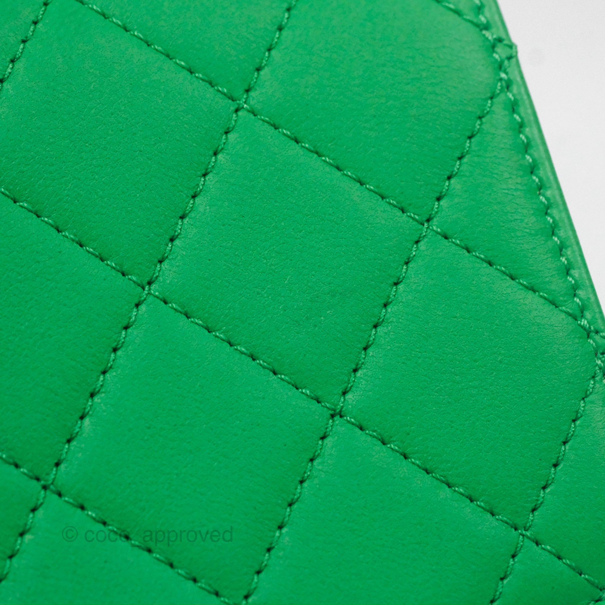 Chanel CC Quilted Flap Bag With Top Handle - Green Calfskin Leather Crossbody Bag with Gold Hardware | Luxury Designer Handbag for Women, Perfect for Date Night & Special Occasions