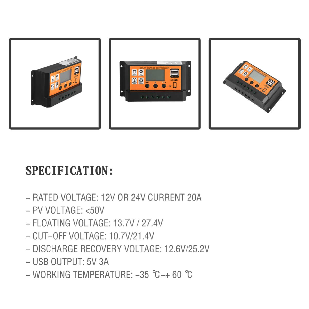 10A Solar Charge Controller - MPPT Solar Panel Regulator for 12V/24V Battery Charging - Perfect for RV, Boat, Off-Grid & Solar Generator Systems
