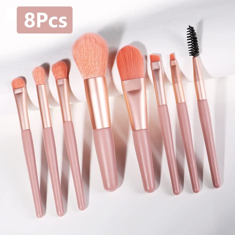 **Chiransi 5-in-1 Makeup Brush Set - Foundation, Face, Lip, Eyeshadow & Eyebrow Brushes - Travel-Friendly Mini Cosmetic Brush Kit (8-Piece) - Perfect for On-the-Go Makeup & Professional Looks**