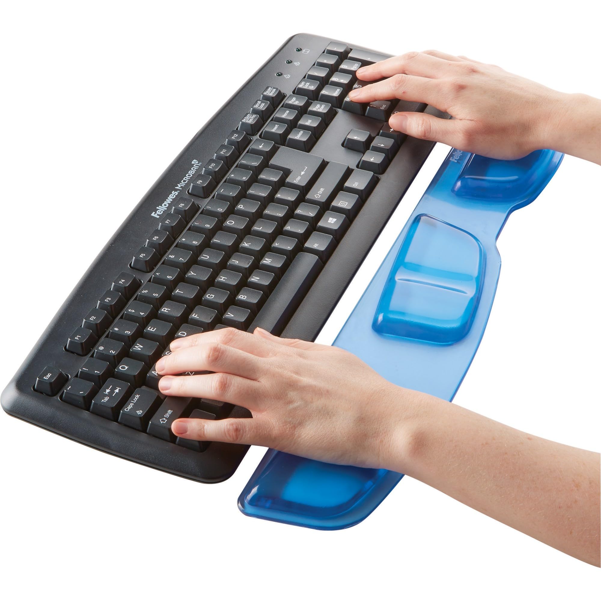 Ergonomic Keyboard Palm Rest with Wrist Support Cushion - Comfortable Typing Wrist Pad for Office & Gaming - Blue - Perfect for Computer Workstations, Home Offices & Long Typing Sessions
