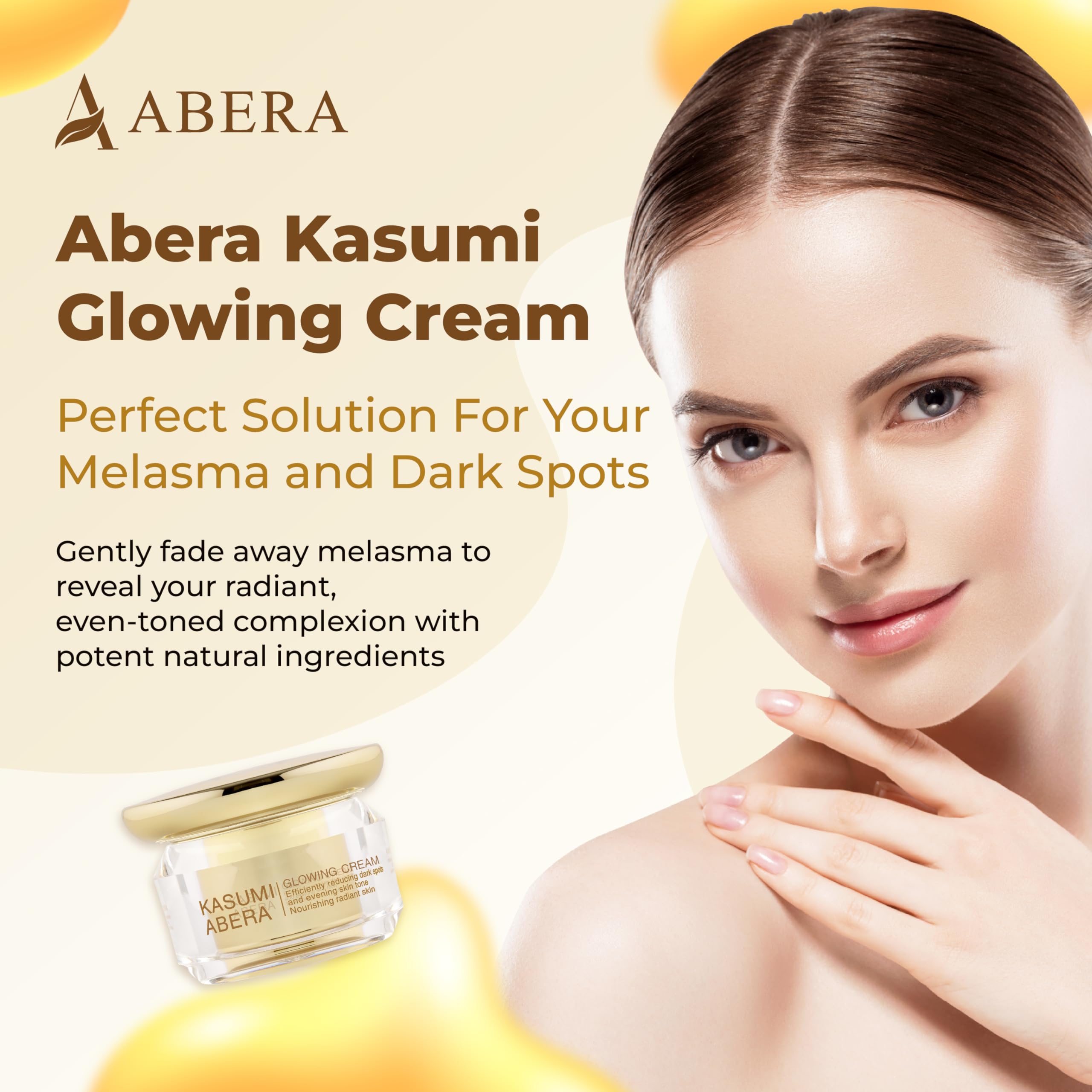 ABERA Kasumi Moisturizing Cream - Hydrating & Repairing Face Cream for Dry, Sensitive Skin | Deep Moisture & Plumping Treatment | Day & Night Use | 3-Pack Set | Perfect for Daily Skincare Routine & Travel
