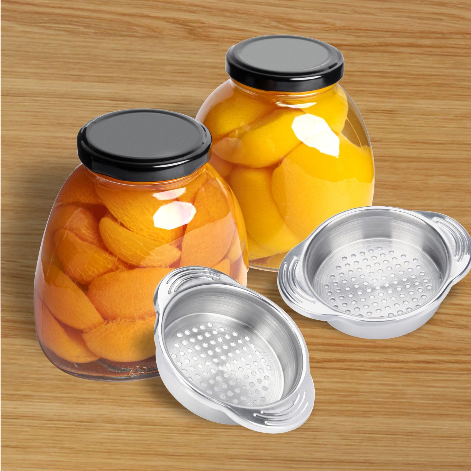 Premium Tuna Can Strainer & Food Colander Set - 2-Piece Eco-Friendly, Food-Grade Stainless Steel Strainer for Easy Draining - Perfect for Canned Tuna, Vegetables, Fruits & Meal Prep