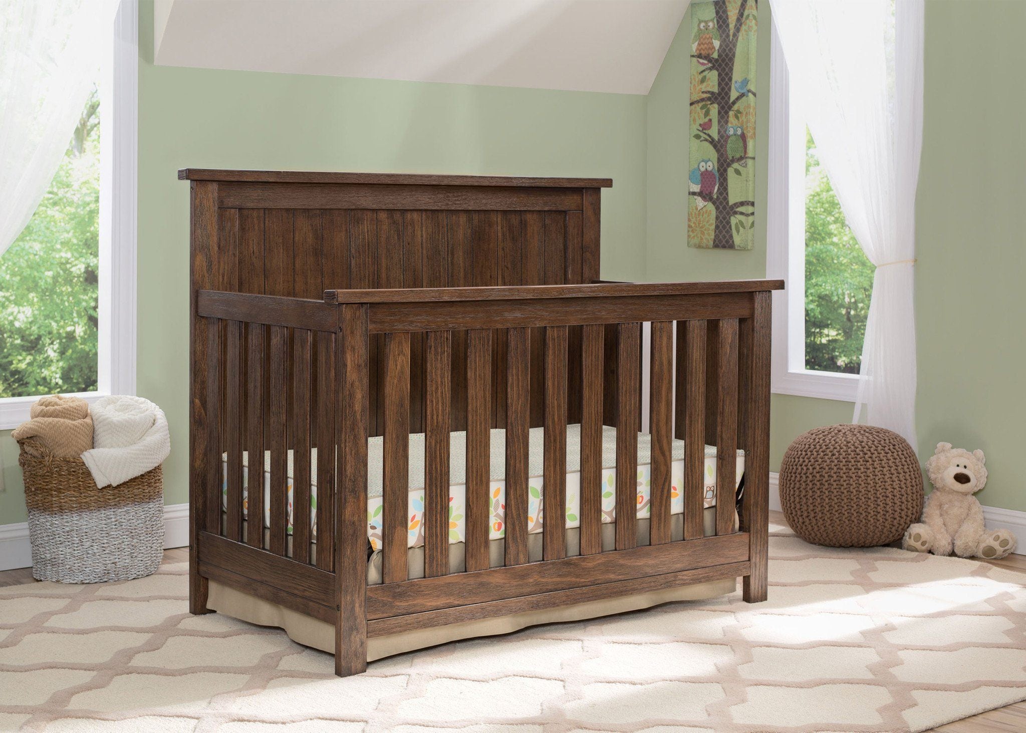 Northbrook 4-in-1 Convertible Baby Crib - Toddler Bed, Daybed & Full-Size Bed - Safe & Stylish Nursery Furniture for Newborns to Teens - Perfect for Bedrooms, Daycare & Guest Rooms