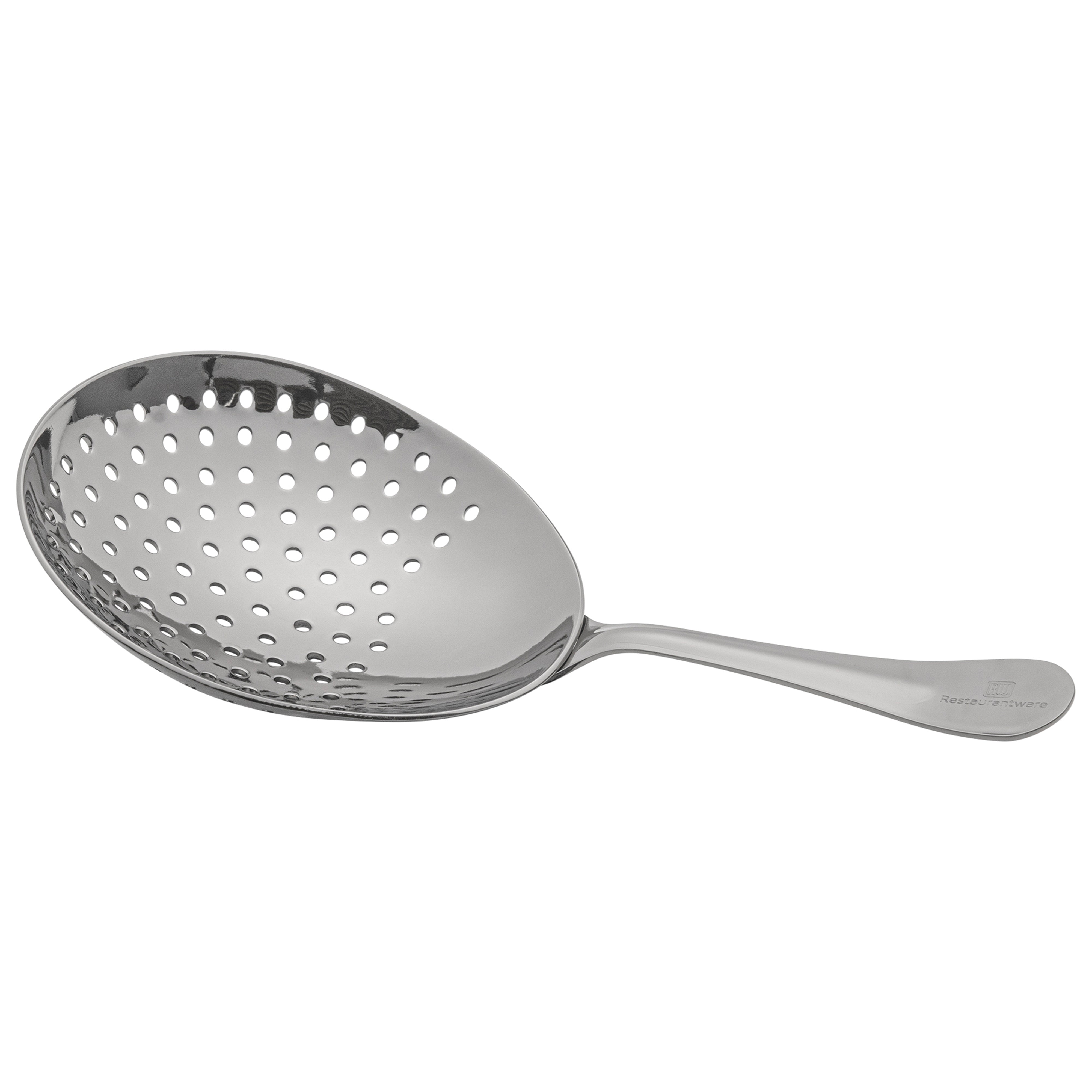 Premium Bar Lux Black Plated Stainless Steel Julep Strainer - 6.5 Inch Cocktail Tool for Mint Juleps & Mojitos - Perfect for Home Bars & Mixology Enthusiasts