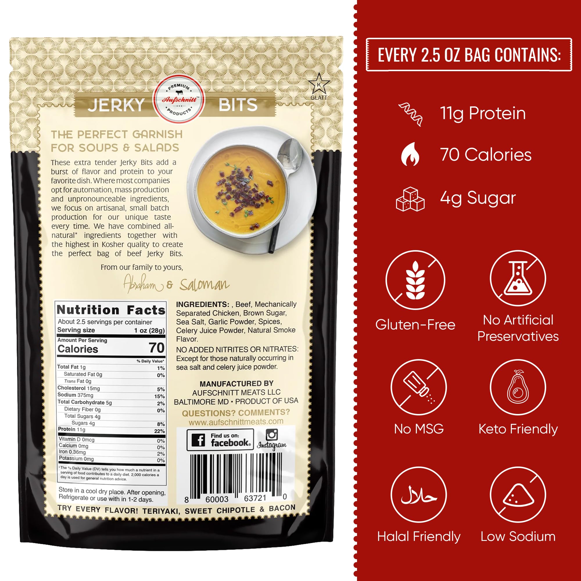 Premium Beef & Chicken Jerky Bites - High Protein Healthy Snacks | Kosher, Halal & Keto Friendly | 2 Pack Original Flavor | Perfect for Hiking, Camping & On-the-Go Nutrition