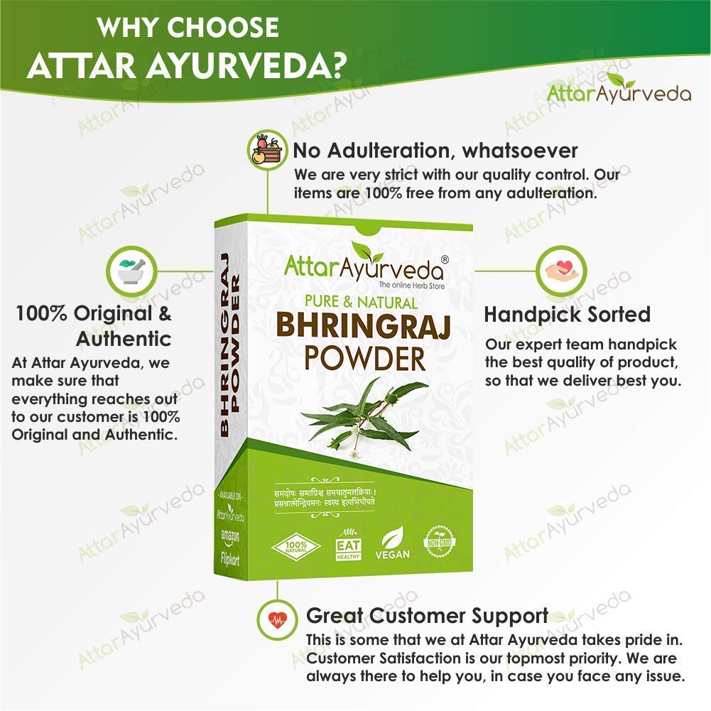 Bhringraj Powder for Hair Growth - 100% Natural Ayurvedic Hair Care Treatment (100g) | Promotes Thicker, Longer Hair - Ideal for DIY Hair Masks & Scalp Treatments