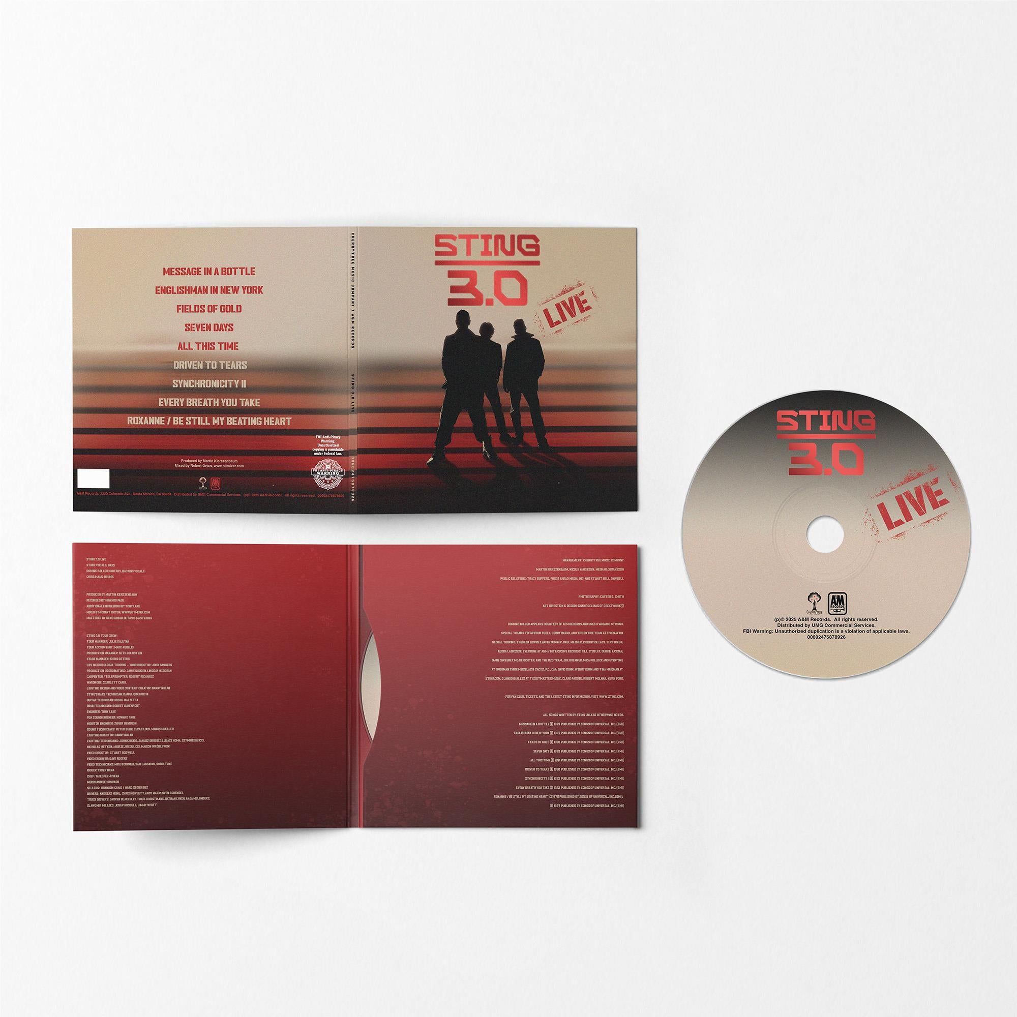 Sting 3.0 Live CD - Official Album | Music for Relaxation, Work & Travel