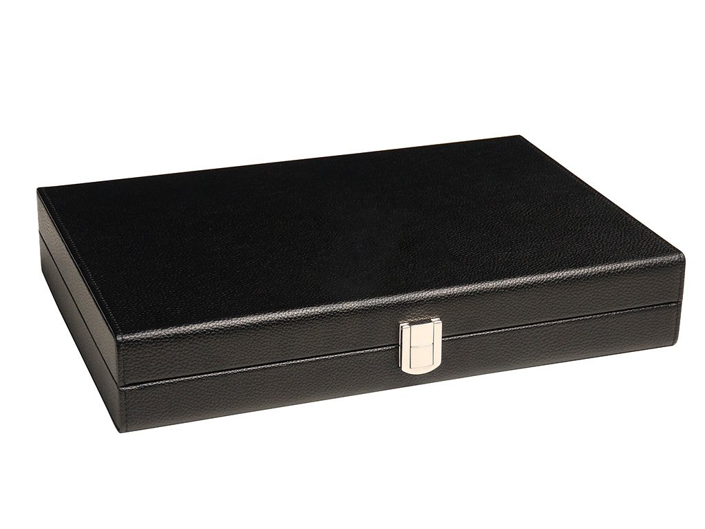 13-Inch Premium Backgammon Set - Compact Travel Size with Black Board & Green Playing Surface - Classic Black and White Points - Perfect for Travel, Parties & Family Game Nights