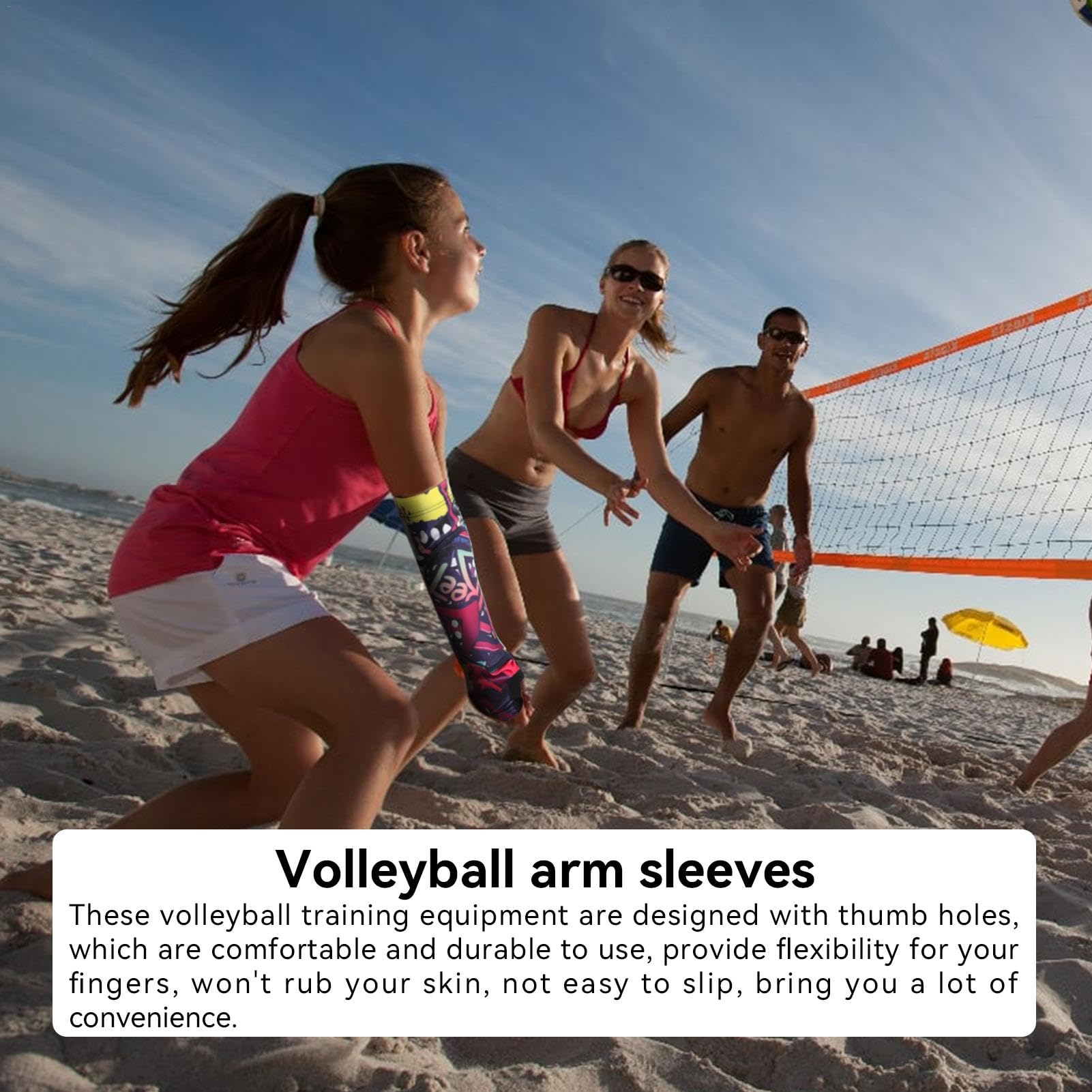 Volleyball Arm Sleeves for Youth - Padded Forearm Sleeves with Thumb Hole for Passing & Hitting | Protective Gear for Volleyball Training & Games