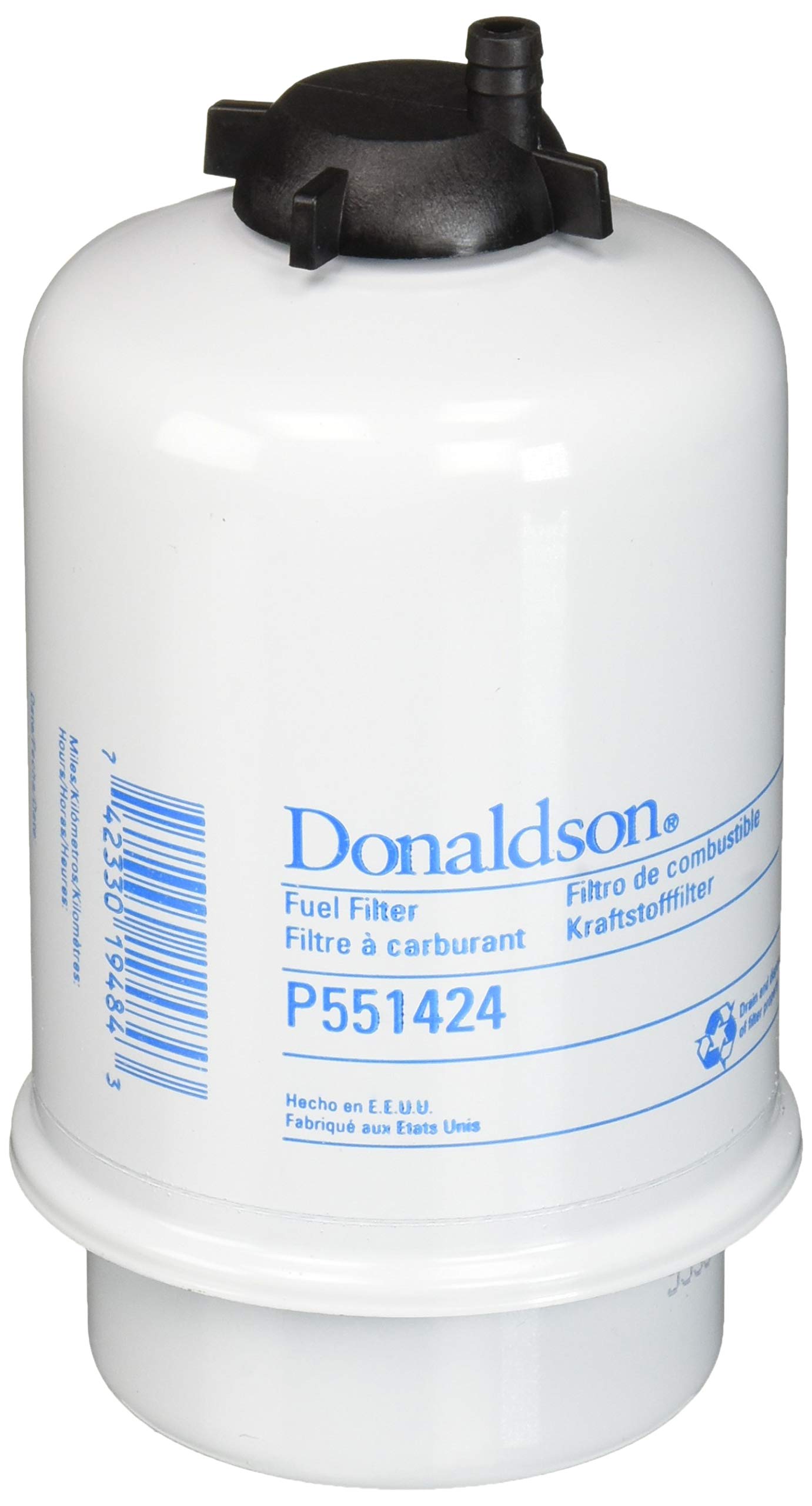 Donaldson P551424 Fuel Filter with Water Separator - High Efficiency Cartridge Replacement for Diesel Engines - Ideal for Trucks, Heavy Equipment & Marine Applications