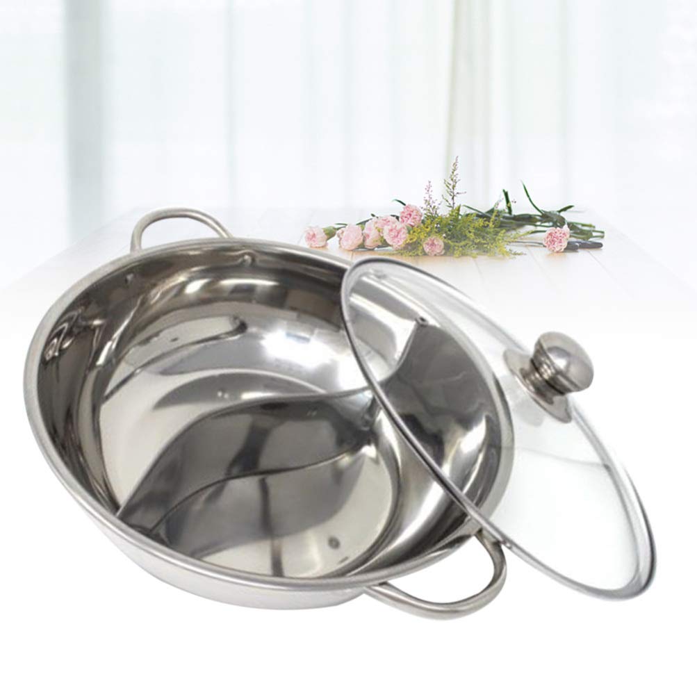 Premium Cabilock Hot Pot Cookware Set - 4-in-1 Divided Shabu Shabu Pot with Removable Divider for Asian Hot Pot, Korean BBQ & Family Dining | Electric & Induction Stove Compatible