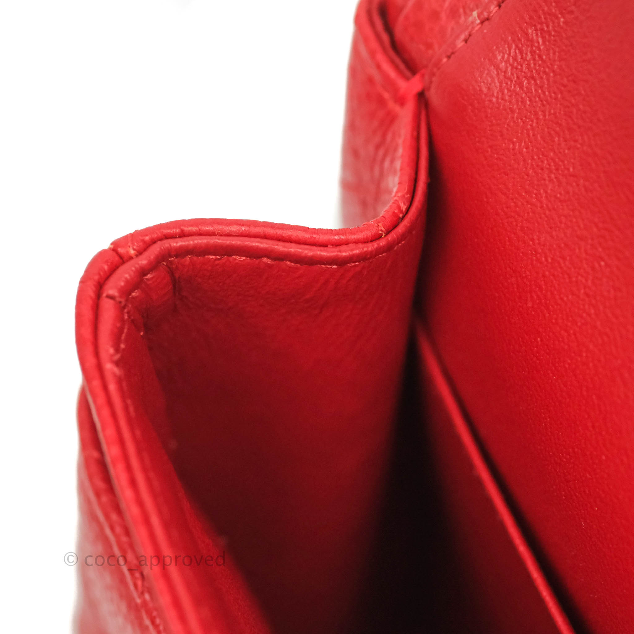 Chanel Classic Medium Double Flap Bag in Red Caviar Leather with Silver Hardware - Perfect for Work, Evening Events & Luxury Gift Giving
