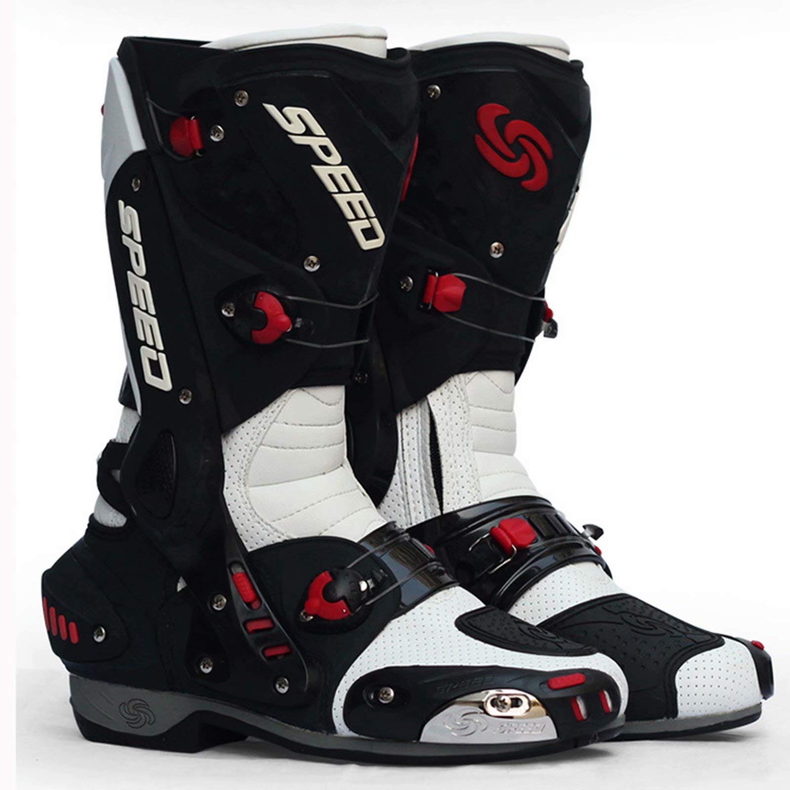 JRYⓇ Men's Motorcycle Boots - High Ankle Armored Riding Boots, Waterproof Touring Boots with Crash Protection - Perfect for Long-Distance Riding & Adventure Motorcycling