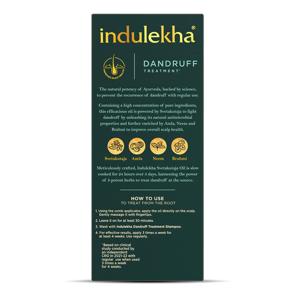 Indulekha Svetakutaja Ayurvedic Hair Oil - 100% Natural Dandruff Treatment Oil for Scalp Care (100ml) | Relieves Itchy Scalp & Promotes Healthy Hair Growth | Perfect for Daily Hair Care Routine
