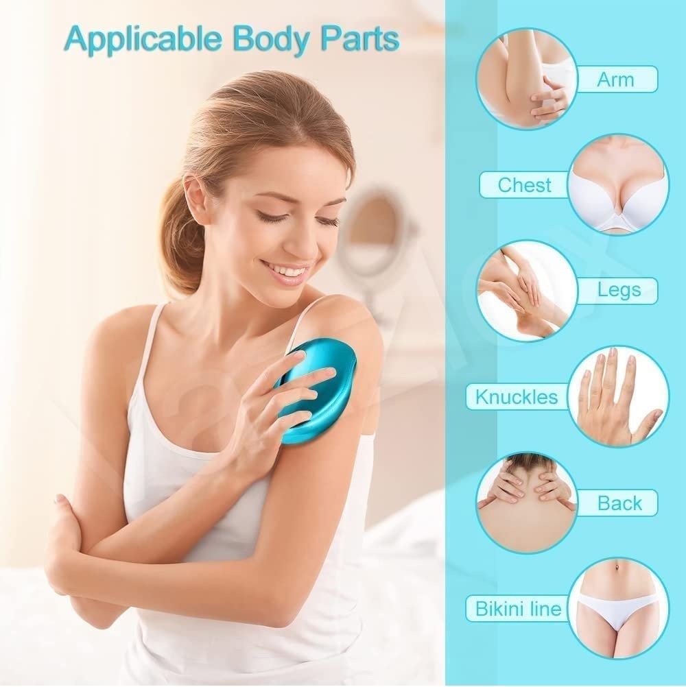 VazzLox Crystal Hair Remover for Women & Men - Upgraded Nano-Crystalline Technology, Painless & Reusable Hair Removal Stone - Best for Smooth Skin at Home, Travel, Spa & Salon Use