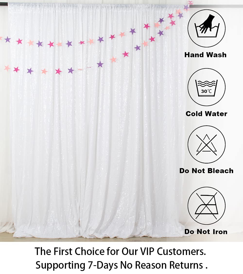 Sparkling White Sequin Backdrop 8x8ft - Elegant Photography Background for Weddings, Parties, Events & Photo Shoots - Perfect for Birthday Celebrations, Bridal Showers and Social Media Content Creation