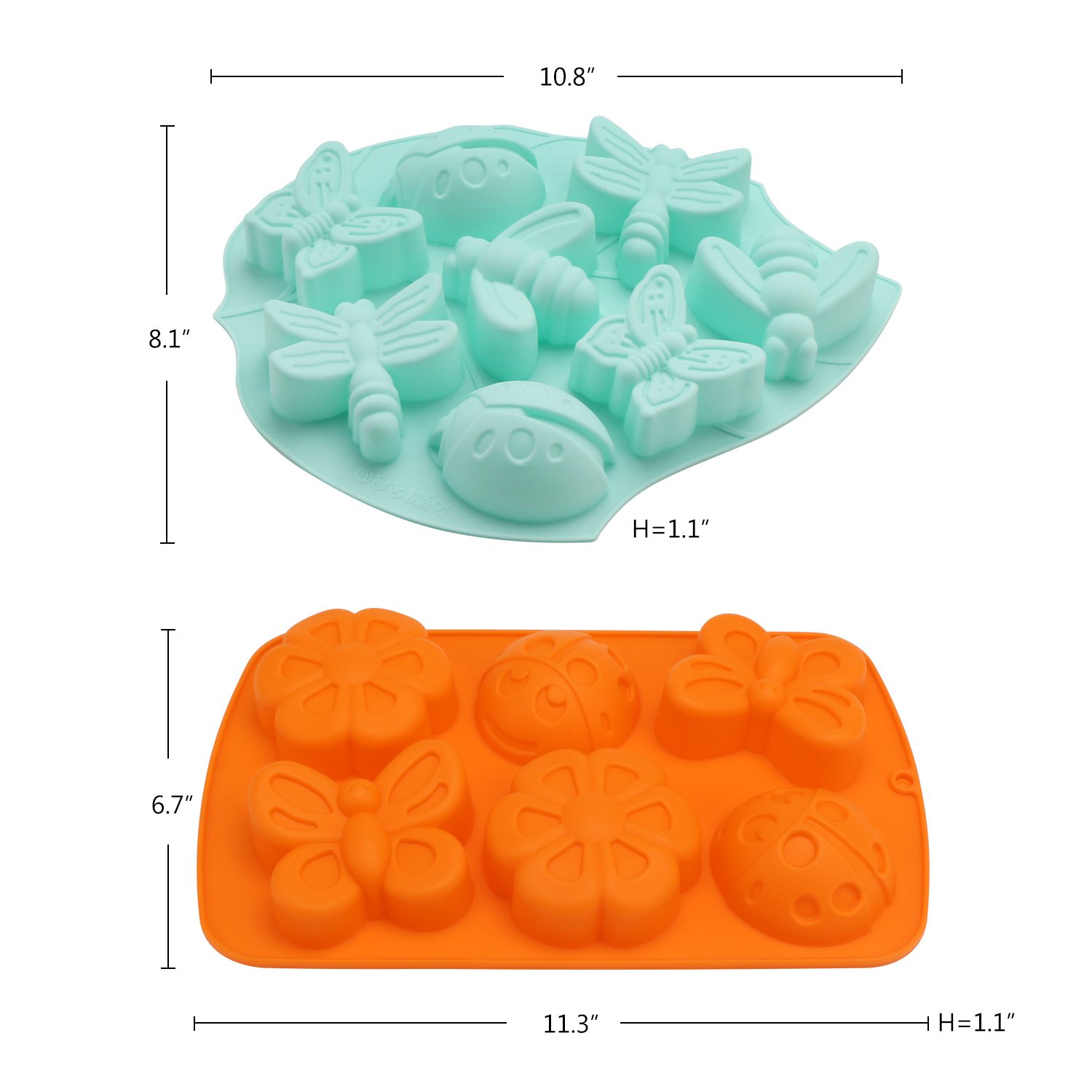 Beasea 2-Piece Silicone Butterfly Soap Molds for DIY Soap, Chocolate, Candy & Cupcakes - Reusable Cake Pop & Ice Cube Molds for Baking, Party Favors & Home Decor