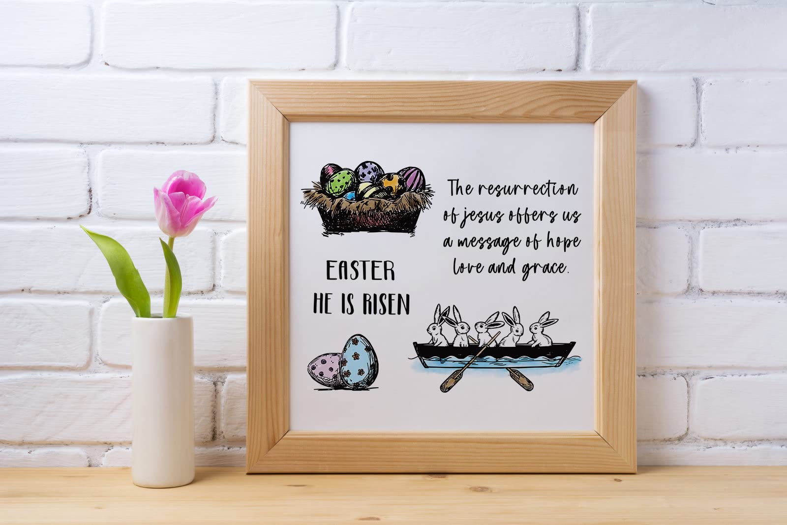 Easter Rabbit Bunny Egg Clear Stamps for Card Making - Christian Cross Rubber Stamps Set for DIY Scrapbooking, Holiday Cards & Paper Crafts - Perfect for Easter Decorations, Album Embellishments & Gift Wrapping