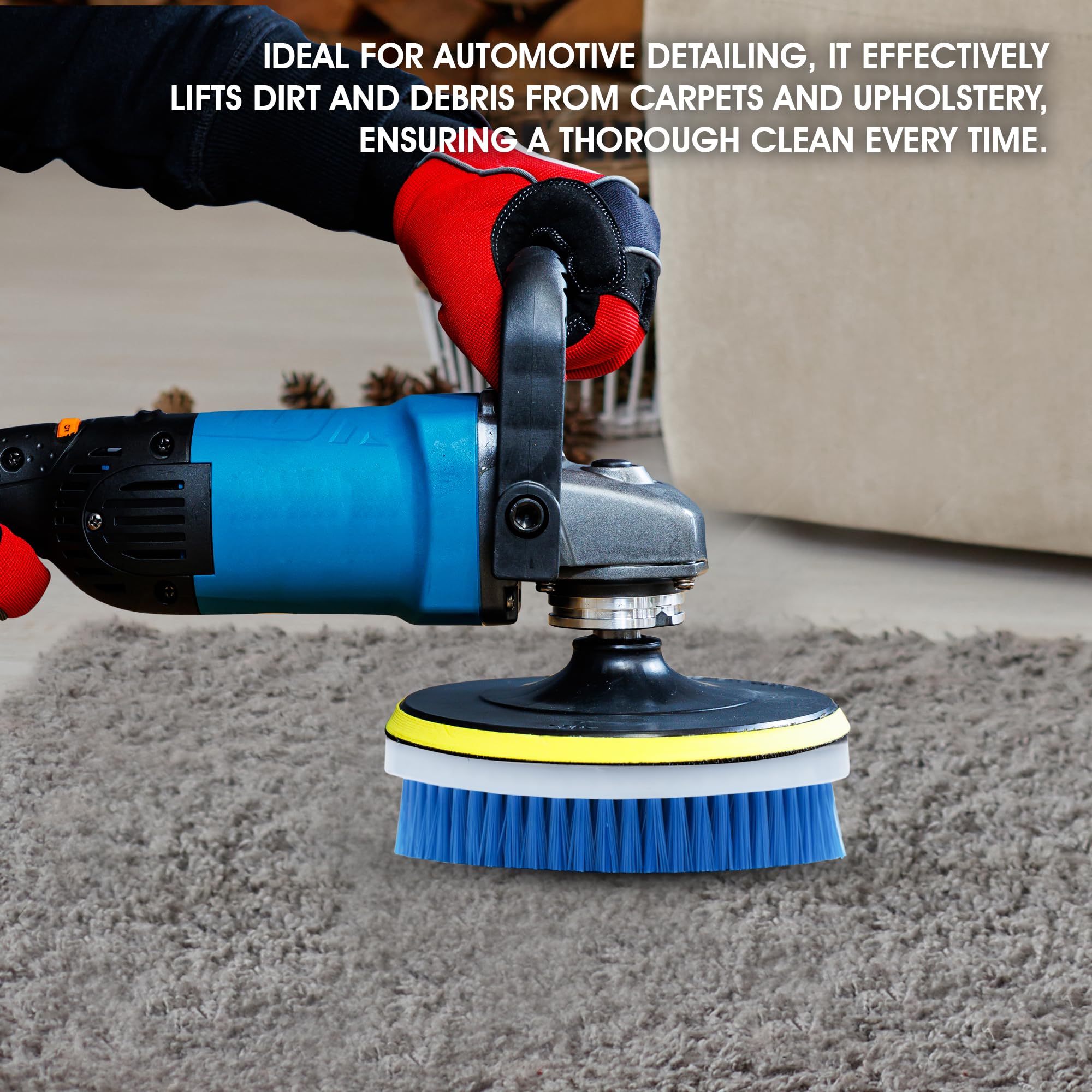 Nanoskin 5-Inch Rotary Brush - Durable Nylon Bristles for Car Detailing & Home Cleaning