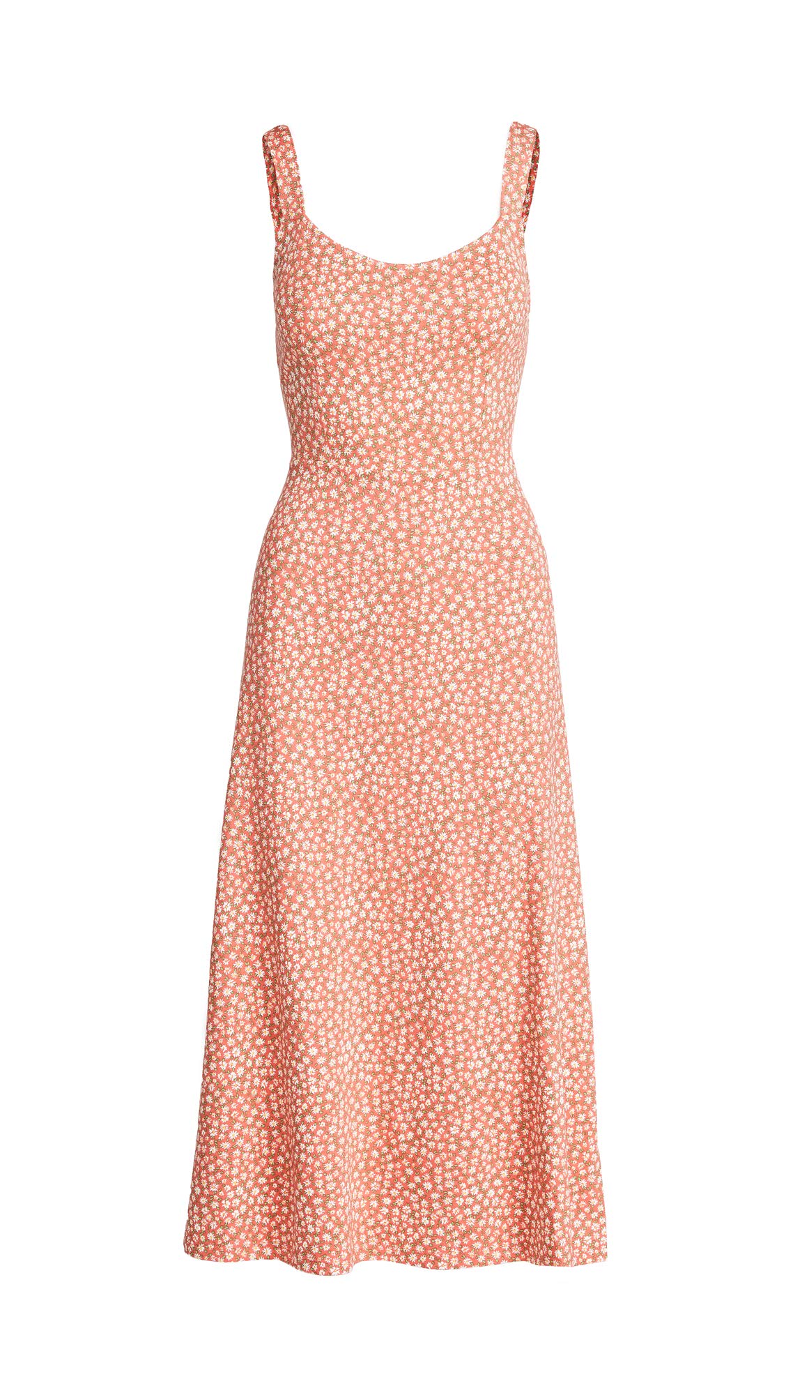 Free People Women's Lorelai Floral Printed Midi Dress - Red, Size L | Boho Chic Summer Dress for Beach, Vacation & Date Night