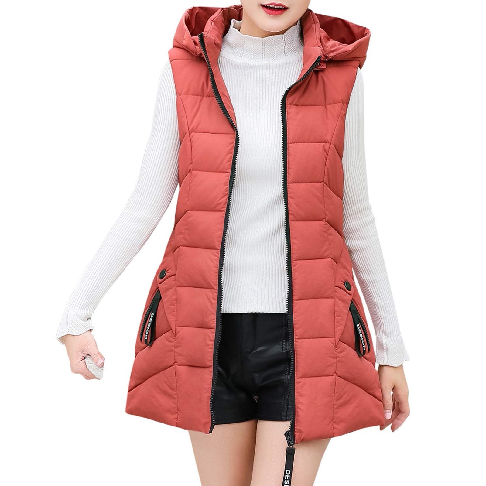 Women's Plus Size Lightweight Sleeveless Zipper Jacket - Winter Cotton Vest Coat with Pockets | Casual Outerwear for Work, Travel & Daily Wear
