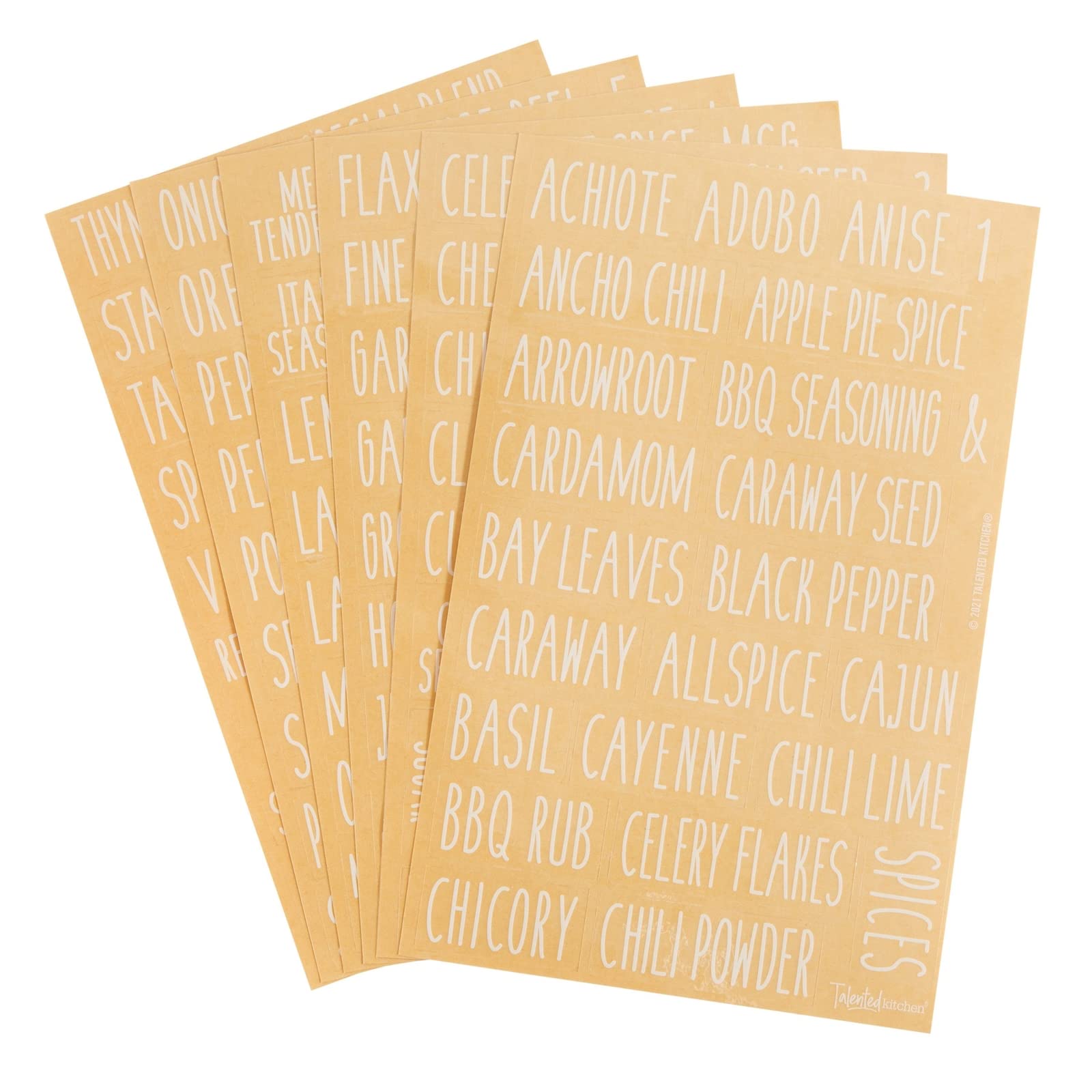 Waterproof Clear Preprinted 145 White Spice Labels for Seasoning & Herbs - Durable Spice Jar Stickers for Pantry Organization & Kitchen Rack Storage - Perfect for Spice Jars, Mason Jars & Herb Containers