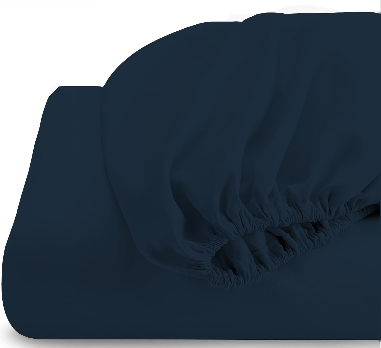 600 Thread Count 100% Cotton Split Queen Fitted Sheet for Adjustable Beds - Navy Blue | Half Split Down 34 Inches from Top | Perfect for Adjustable Beds, Hospital Beds & Home Use