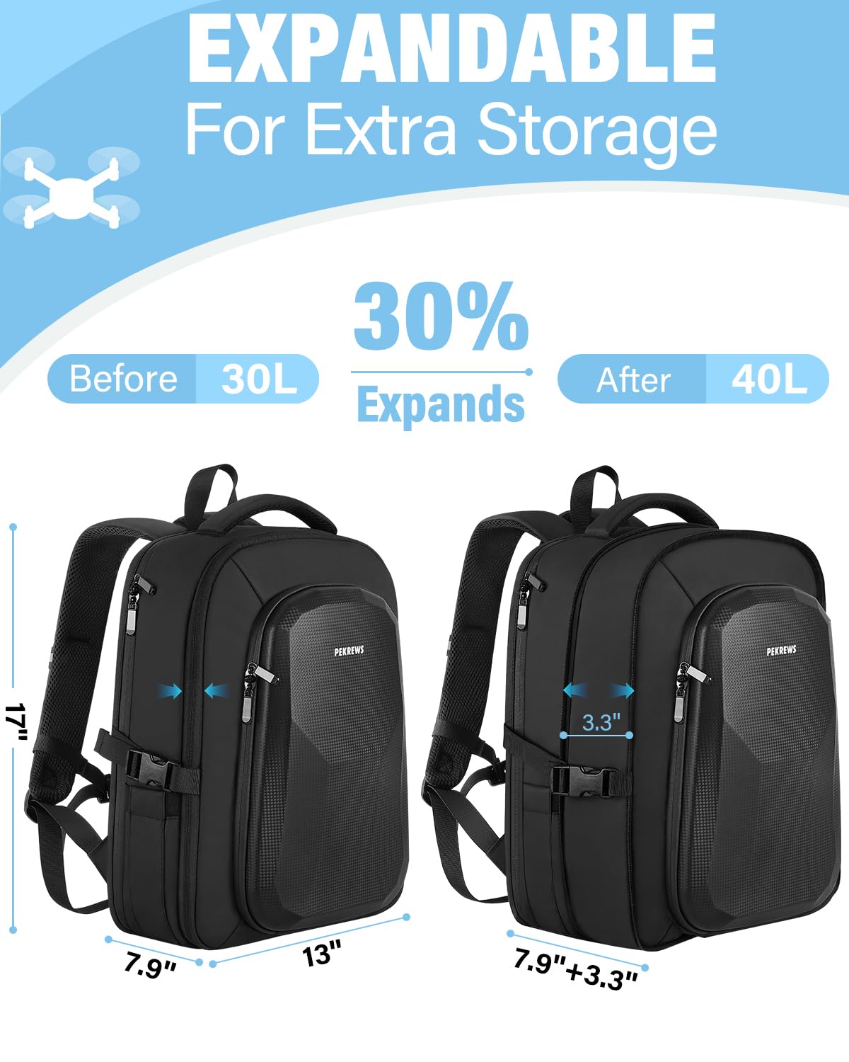 DJI Mini 4 Pro Waterproof Hard Case - Travel Backpack for Fly More Combo Accessories | Protective Storage for Drone, Controller & Batteries | Perfect for Outdoor Adventures & Air Travel
