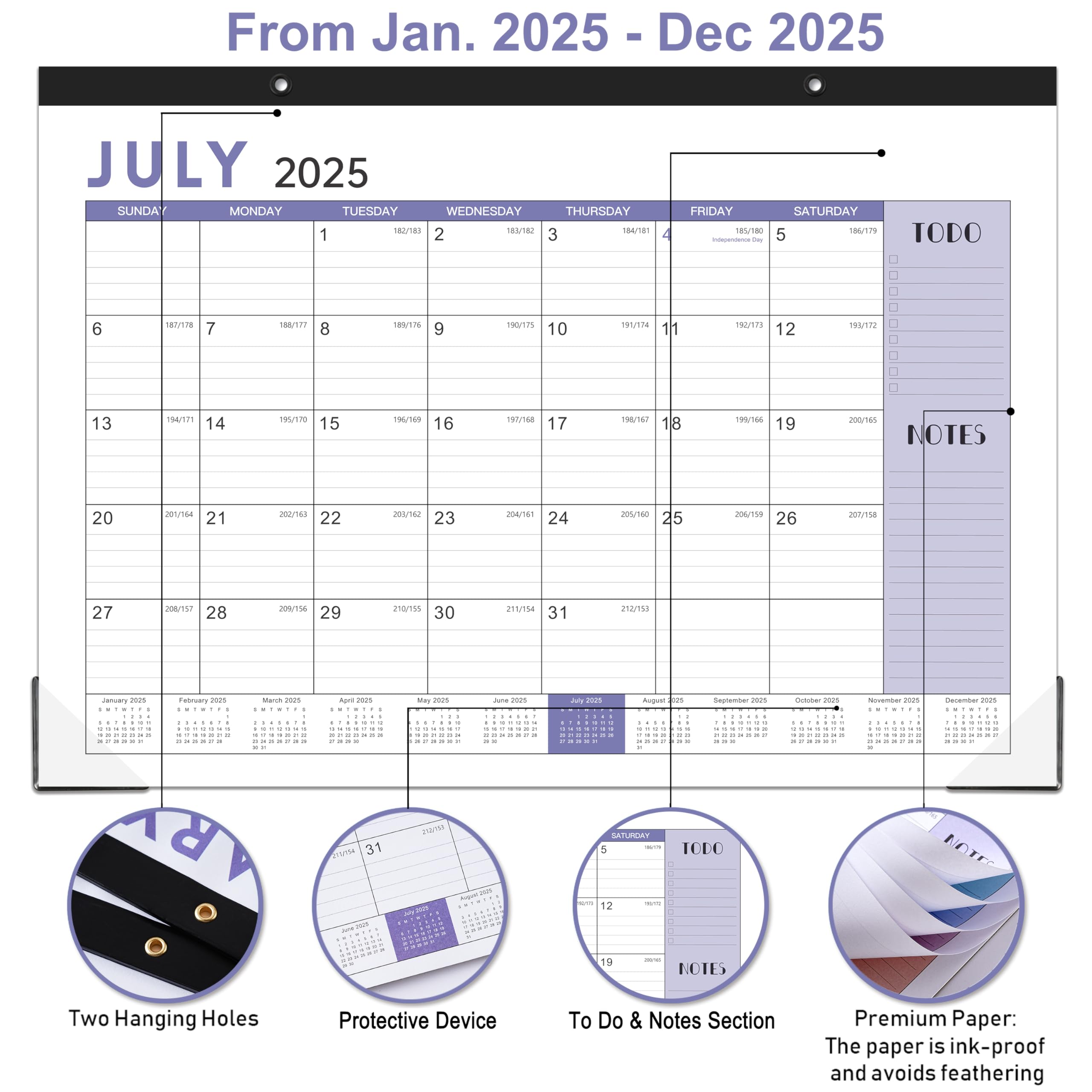 2025 Desk Calendar - 12-Month Monthly Desk & Wall Calendar (January 2025-December 2025) | 16.8