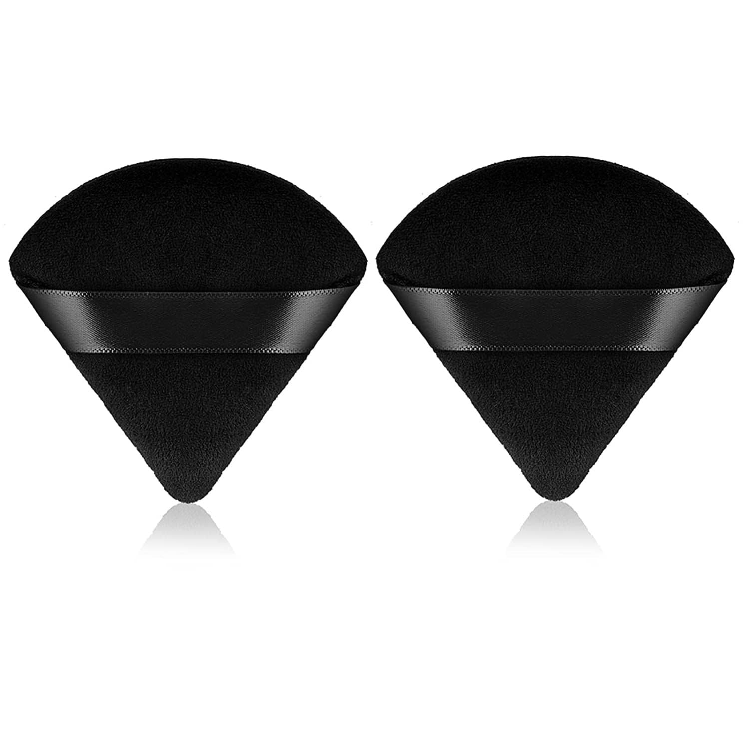 Beautiflame Round & Triangle Makeup Remover Pads - Soft Reusable Face Cleansing Sponges for Loose Powder, Foundation & Cosmetic Removal (2-Piece Set) | Perfect for Travel, Daily Makeup Routine & Professional Makeup Artists