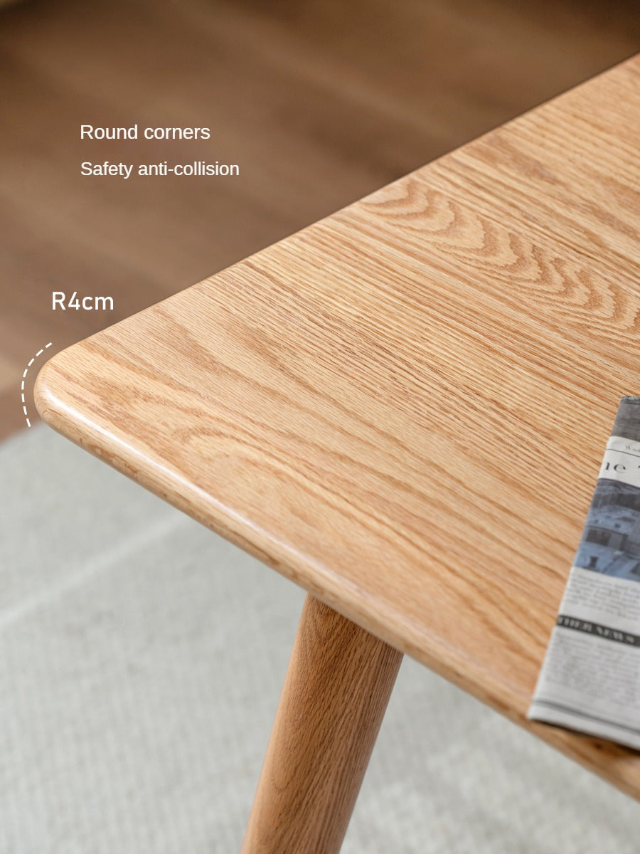 Solid Oak Wood Modern Dining Table - Rustic Farmhouse Style for Kitchen, Dining Room & Small Space - Perfect for Family Gatherings & Dinner Parties