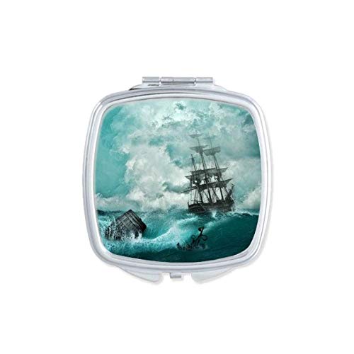 DIYthinker Ocean Wave Science Nature Picture Mirror - Portable Compact Pocket Makeup Mirror with Double Sided Glass for Travel, Home & Office