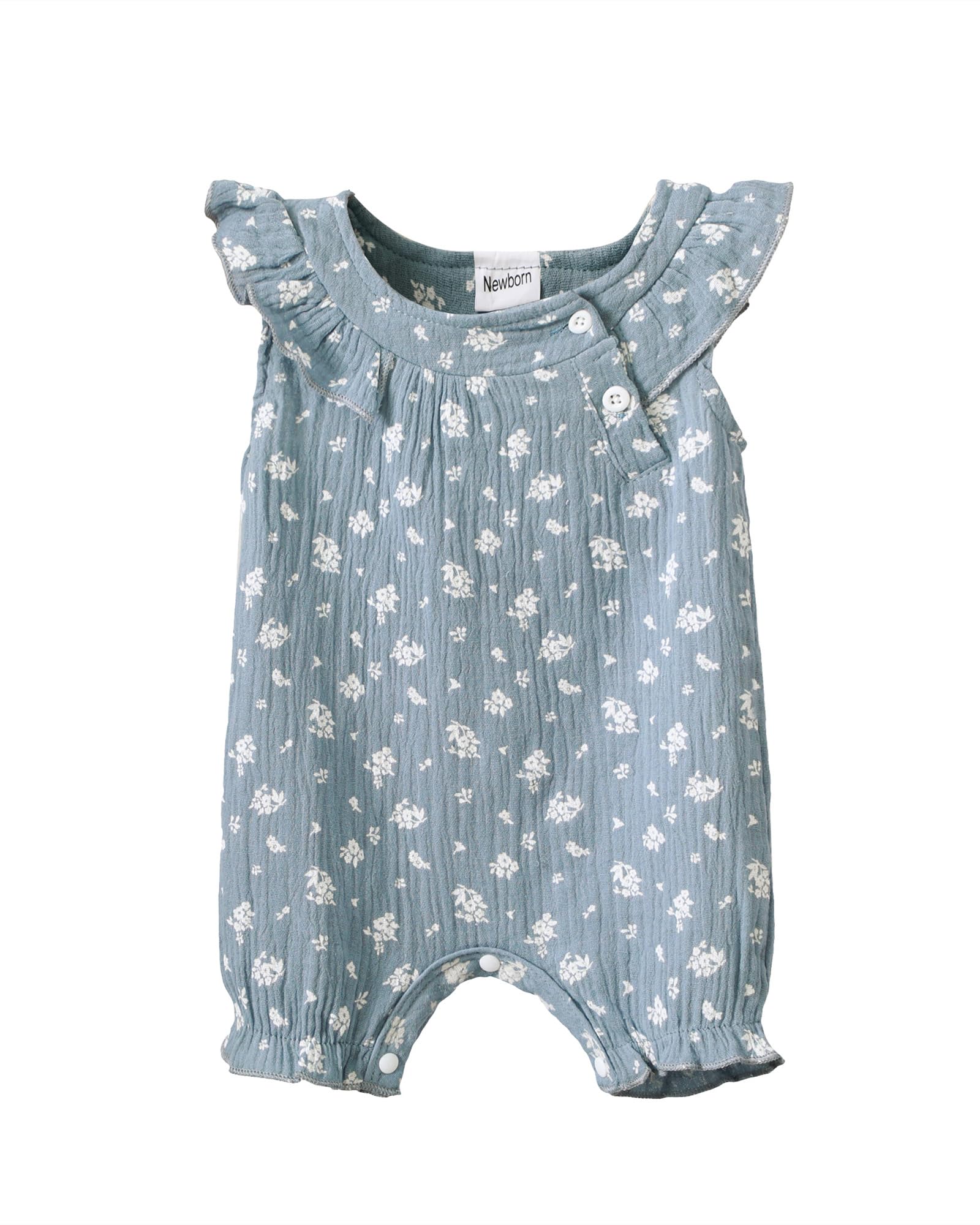 Newborn Baby Girl Clothes - Floral Short Sleeve Romper Jumpsuit | Summer Outfits for Infant | Soft Bodysuit for Playtime, Photos & Special Occasions