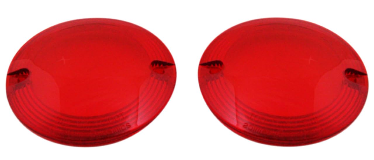 Custom Dynamics PB-F-LENS-RED Probeam Flat Turn Signal Lenses - Red | High Visibility Motorcycle Indicator Lights for Harley, Honda & Yamaha | Day & Night Riding Safety Accessories