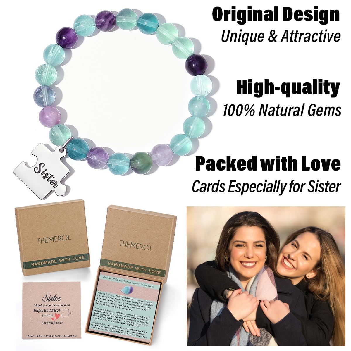 Best Sister Ever Bracelet - Thoughtful Birthday, Christmas, Mothers Day & Valentines Gifts for Sisters - Cool Big Sister & Little Sister Jewelry - Perfect Stocking Stuffer & Everyday Wear for Special Bonding Moments