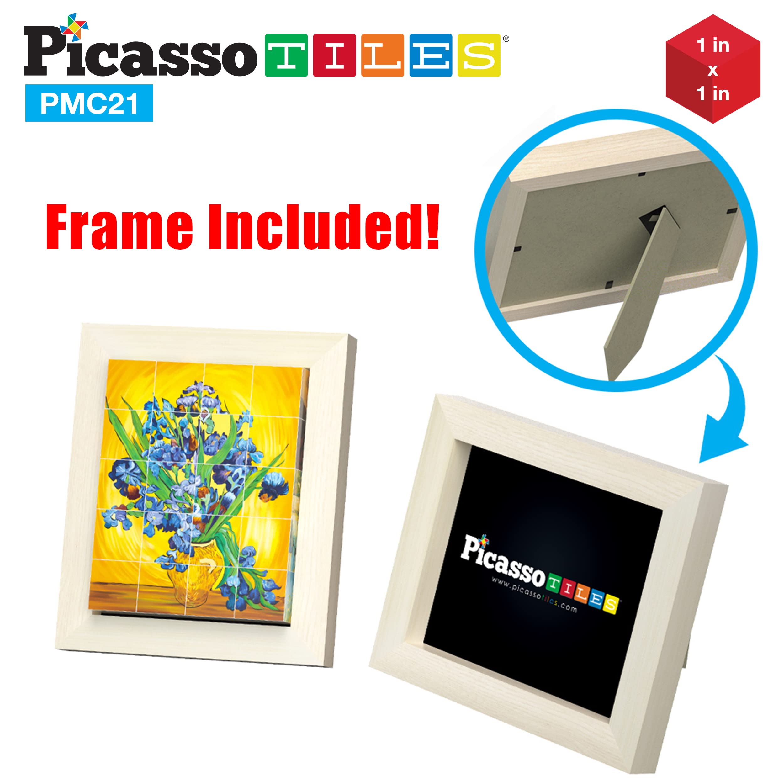 PicassoTiles 400pcs Magnetic Puzzle Cube Set - World Famous Art Paintings with Free Frame & Ideabook - STEM Educational Toy for Kids & Adults - Creative Brain Teaser for Home Decor, Classroom & Gift Giving