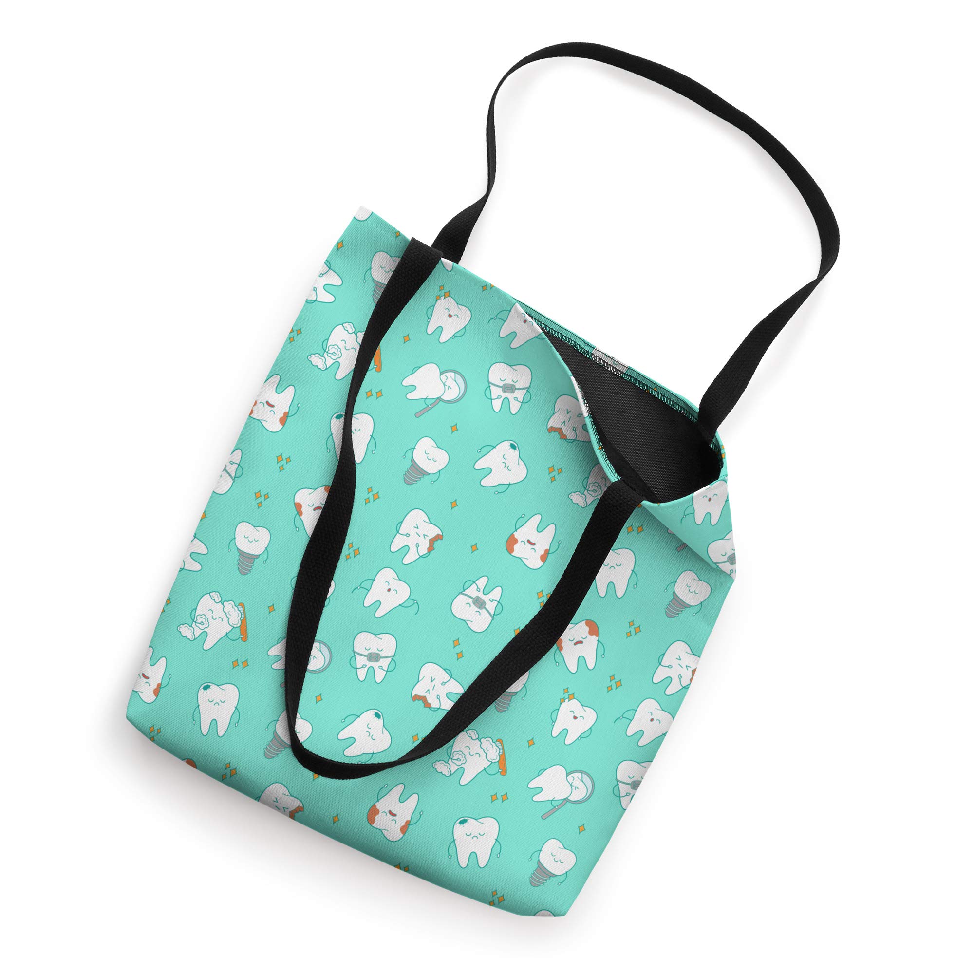Cute Dentist Teeth Design Tote Bag - Perfect Gift for Dental Students & Dentists - Great for School, Work, or Dental Conventions