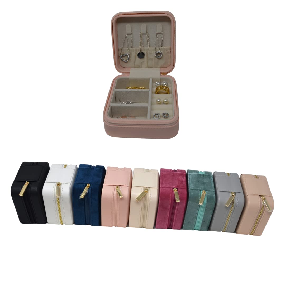 Luxury Italian Velvet Personalized Jewelry Box for Women - Travel Jewelry Organizer with Ring Holder & Name/Initials Engraving - Perfect Gift for Girls, Brides & Party Favors (Great for Travel, Home Storage & Special Occasions)