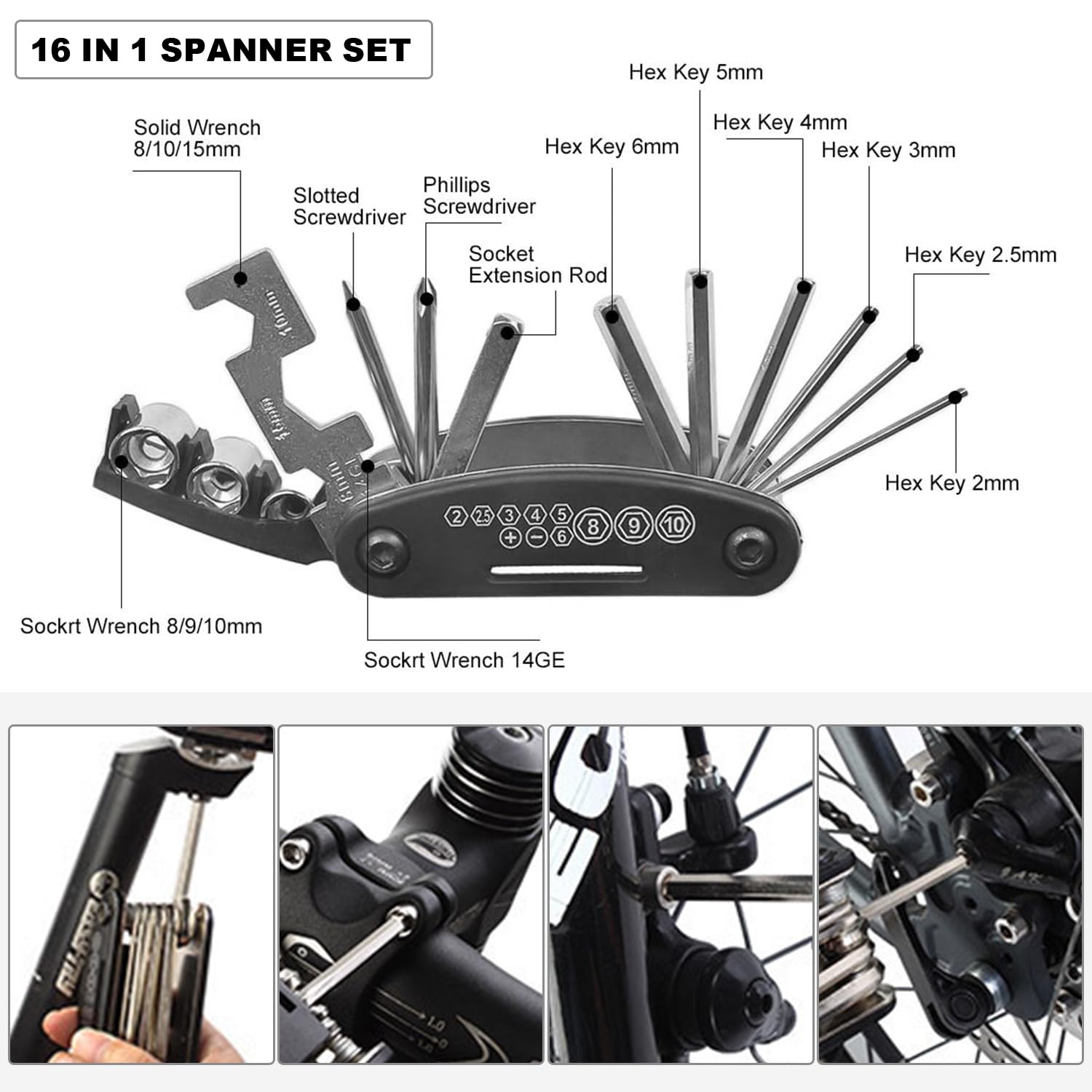 LEFUS 26-in-1 Bike Tool Kit with Tire Repair Kit & Storage Bag - Professional Bicycle Repair Tools for Mountain Bike, Road Bike, Motorcycle - Perfect for On-the-Go Cycling Repairs and Emergency Maintenance