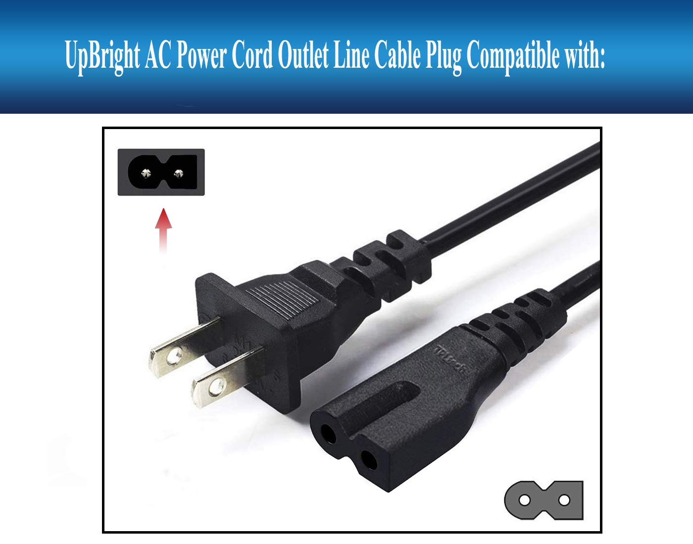 UpBright AC Power Cord Replacement for Sony CD Radio Recorder Player KV8AD10 KV8AD20 KV8VAD20BLK MDP-500 MDP600 MDP-750 MDPK50 MHC-C55 MHCC90 MHC1200 MHC1500CD MHC1600 MHC2750 MHC300 MHCC70 - Compatible with Sony Audio Systems & Home Entertainment Devices for Seamless Music Playback